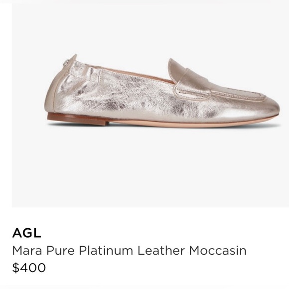 🩶MARA PURE PLATINUM LEATHER MOCCASIN🩶 - Picture 9 of 11